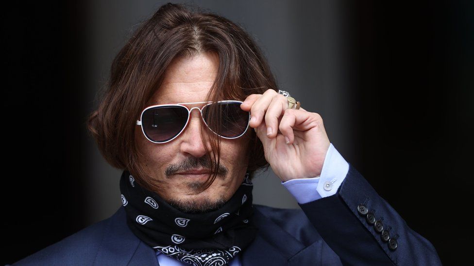 Johnny Depp outside the High Court on 17 July 2020