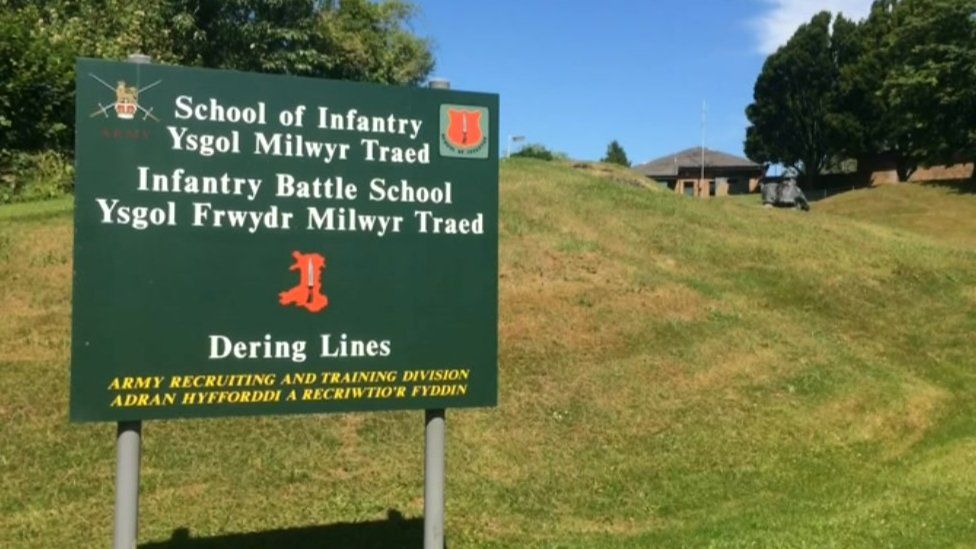 Sign at Dering Lines School of Infantry