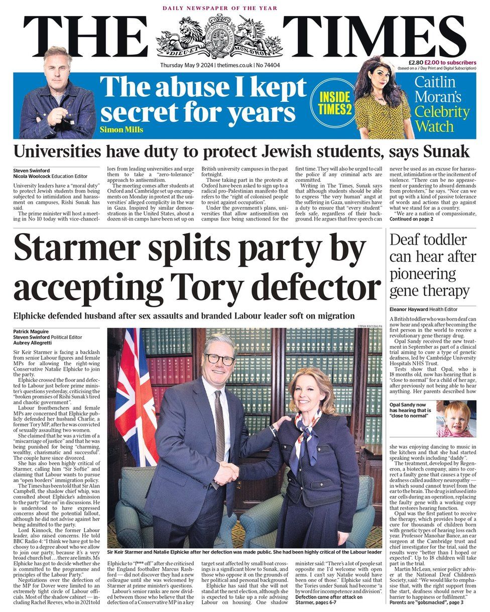 The Times front page