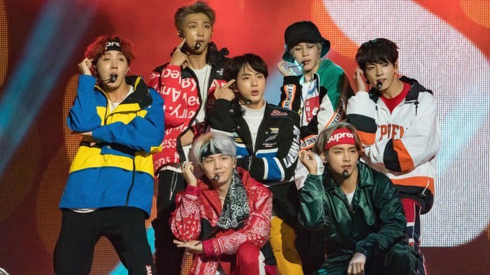 'BTS' are seen at 'Jimmy Kimmel Live' on November 15, 2017 in Los Angeles