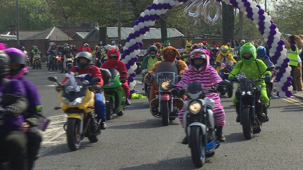 Hundreds of bikers gathered for the 40th annual Easter Egg Run