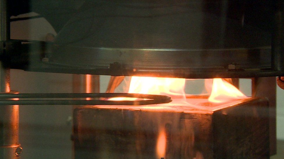 Polyethylene cladding on fire