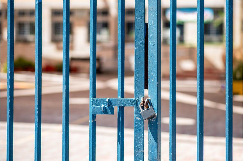 Locked school gates