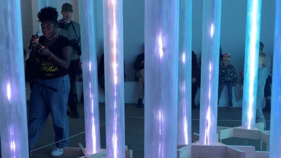 Leeds Light Night City lit up in 'playful' light spectacle BBC News