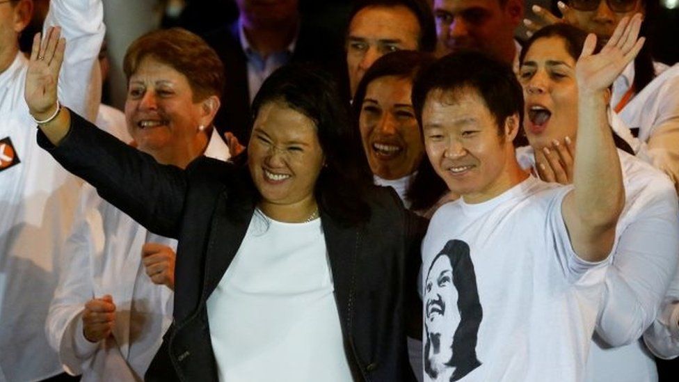 Peruvian presidential candidate Keiko Fujimori (L) and her brother and congressman Kenji attend a closing campaign rally in Lima, Peru, June 2, 2016