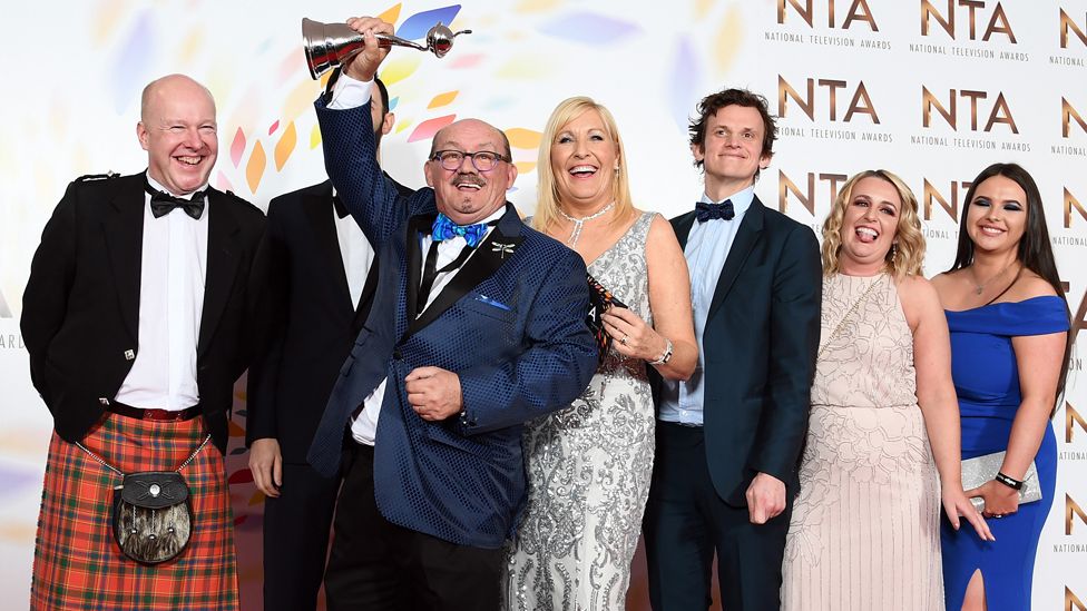 The cast of Mrs Brown's Boys celebrate their win