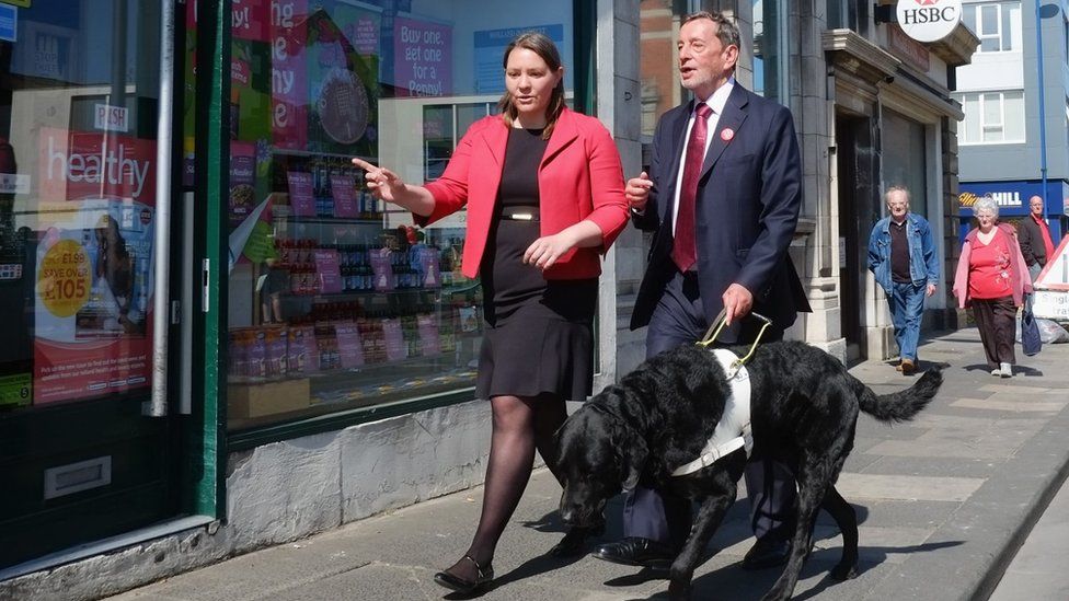David Blunkett on the campaign trail with Cosby in Redcar in 2015