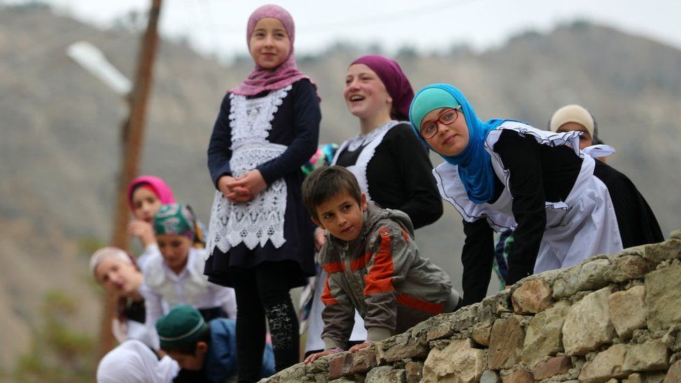 Children at a school in rural Dagestan