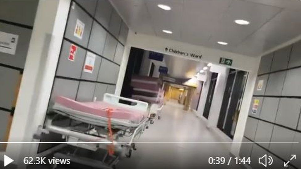 Screenshot of a video inside Princess Royal Hospital
