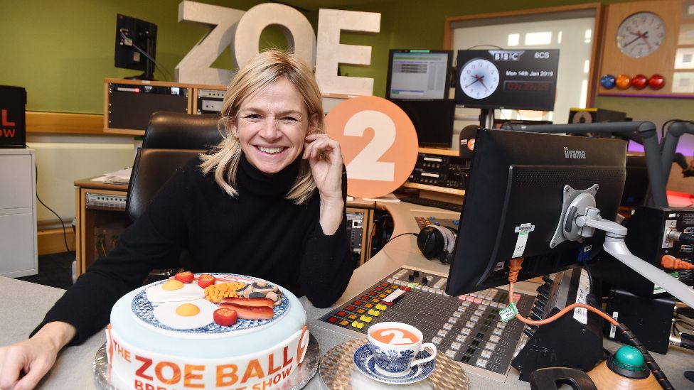 Zoe Ball presenting the Radio 2 breakfast show