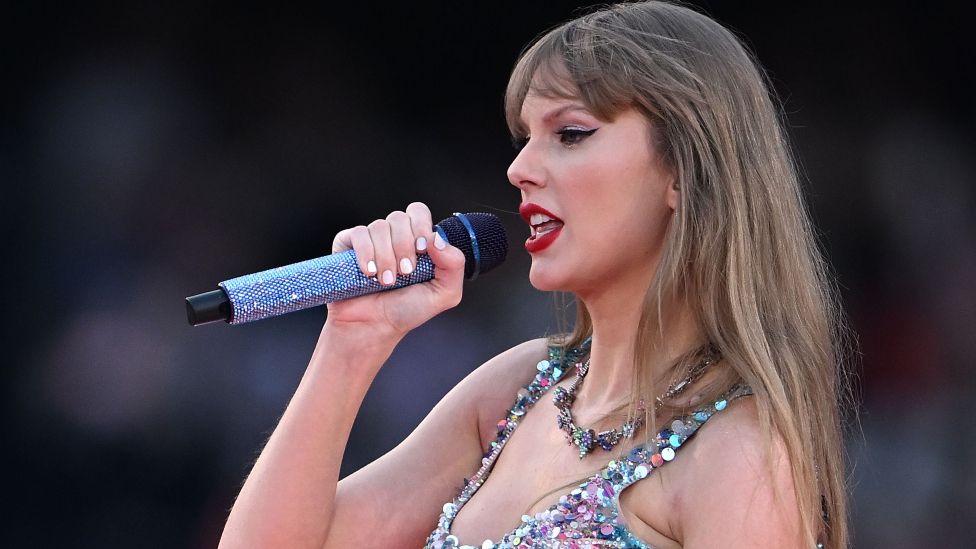 Taylor Swift performs during the first night of The Eras Tour in Australia at the Melbourne Cricket Ground, Melbourne, Australia, 16 February 2024.