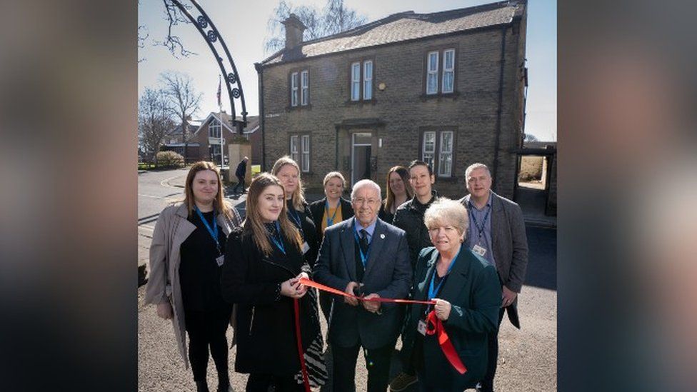Cllr Alan Shield, centre, and Durham County Council staff at the launch of Station House