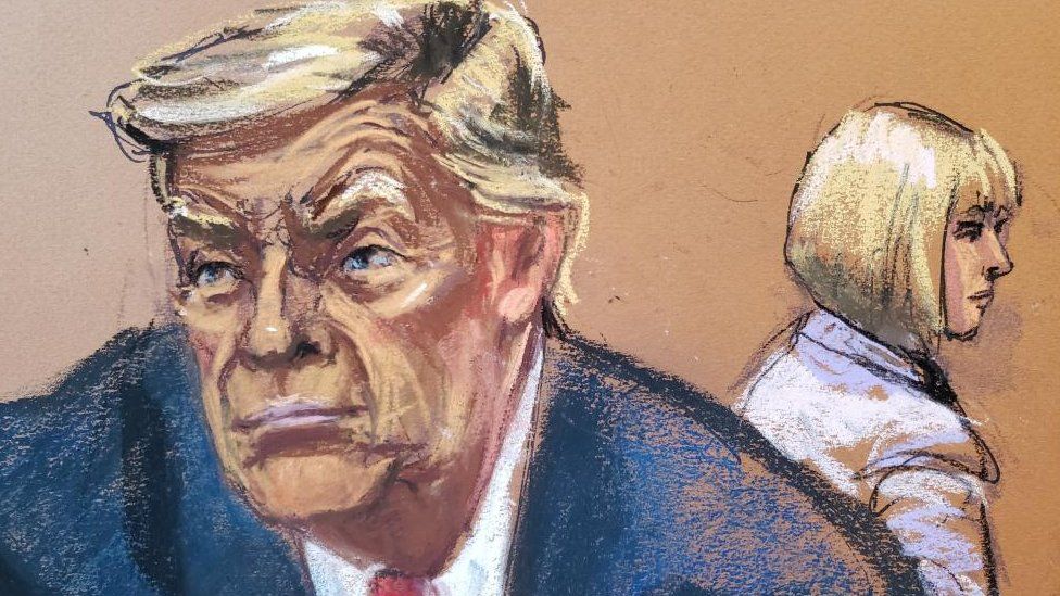 Former U.S. President Donald Trump and E. Jean Carroll attend jury selection in the second civil trial after Carroll accused Trump of raping her decades ago