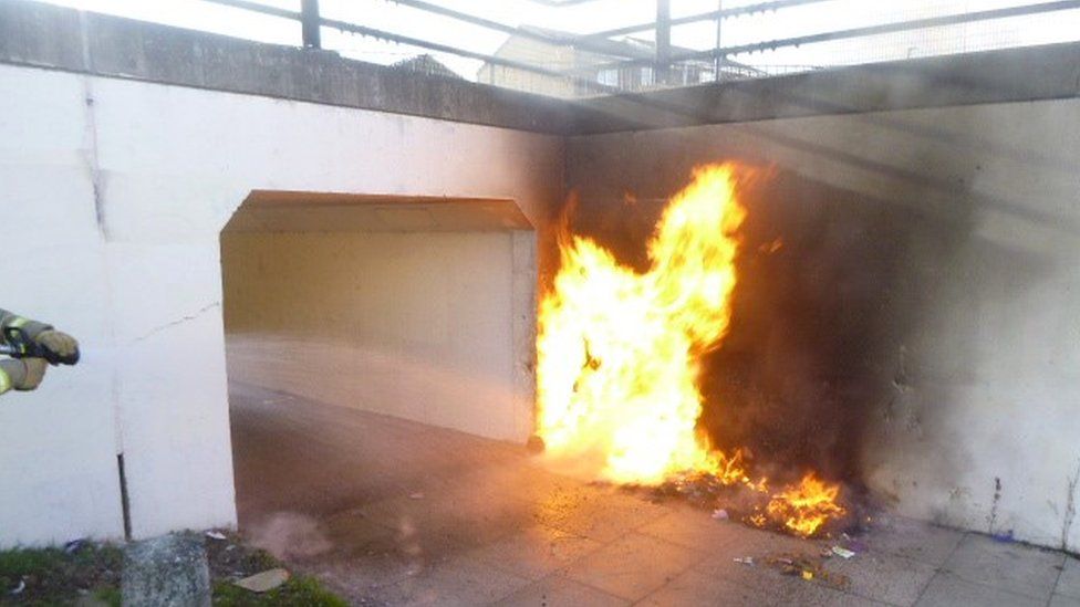 Wheelie bin fire