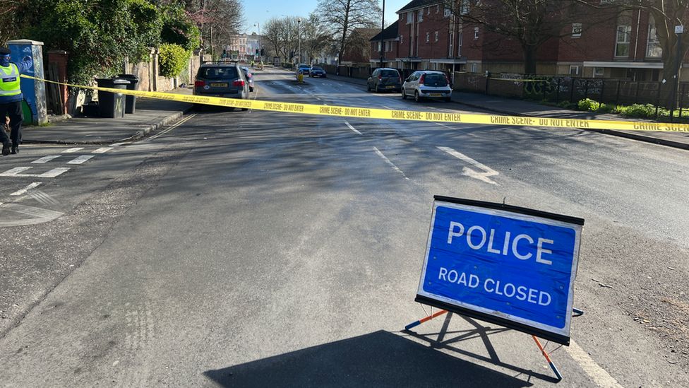 Police cordon on Ashley Road in St Pauls