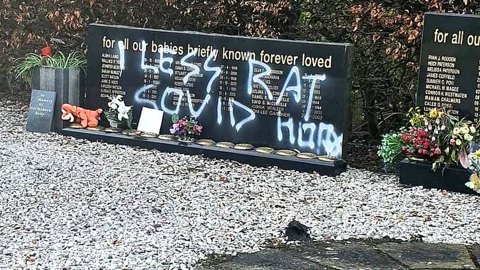 Children's memorial vandalised in Dunfermline cemetery BBC News
