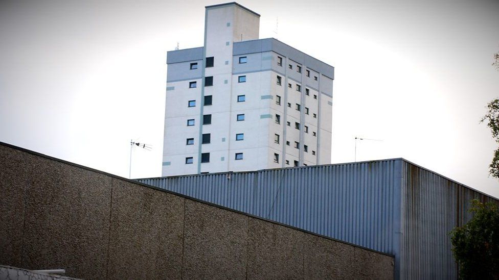 A tower block in Cwmbran