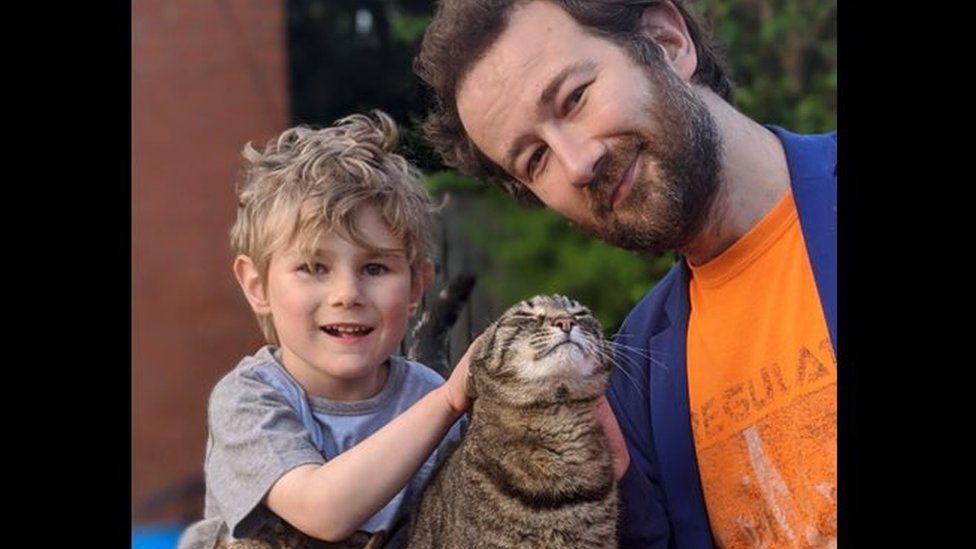 Oisín, Robert and the family cat