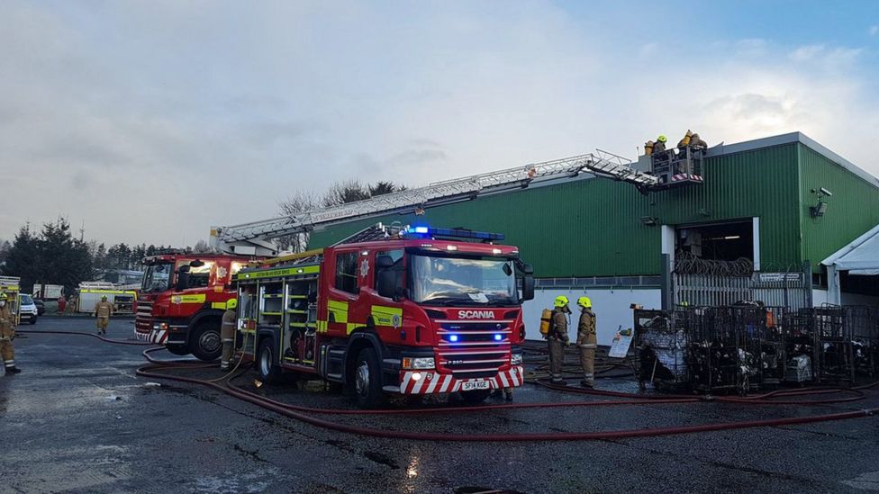 Crews tackle Dumfries industrial estate laundry fire BBC News