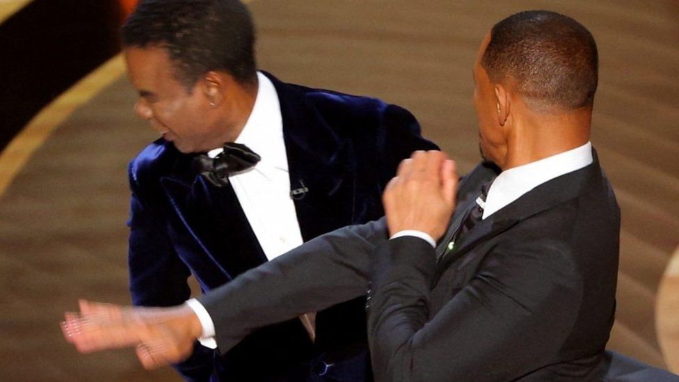 The Oscars were halted momentarily when best actor winner Will Smith took offence to a joke by presenter Chris Rock