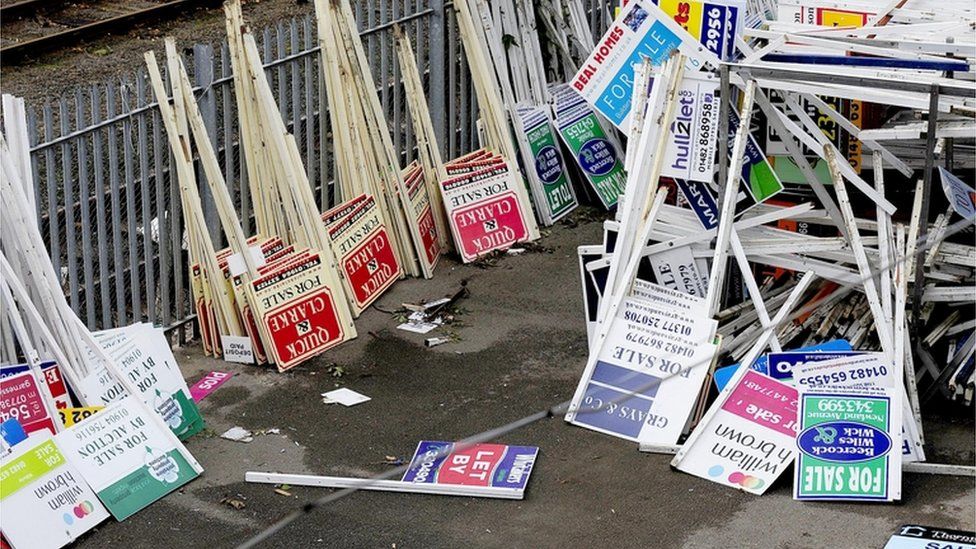 Dumped for sale signs