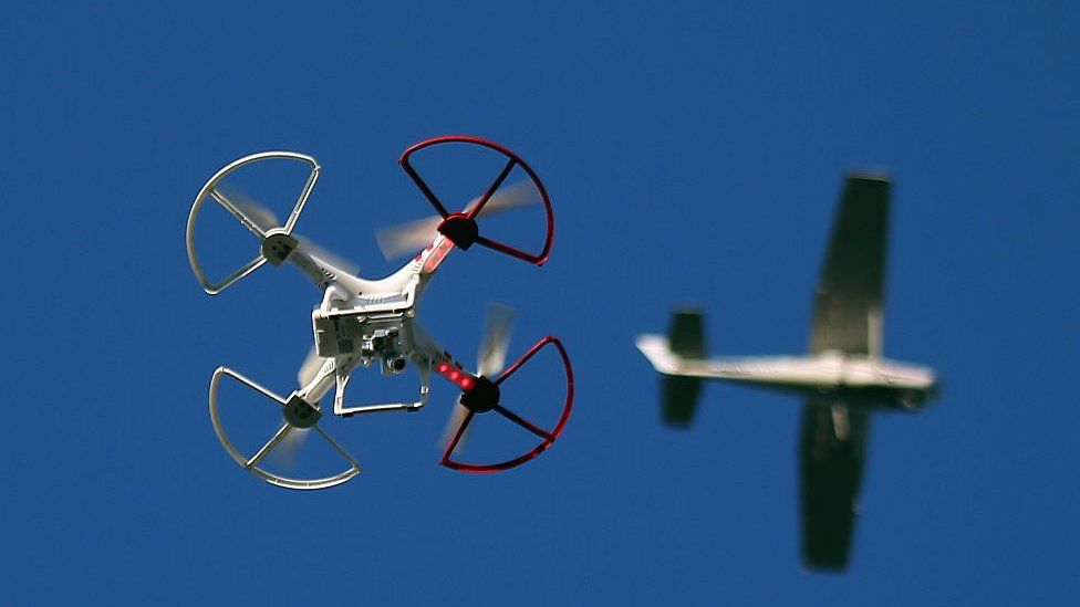 Drone and aircraft