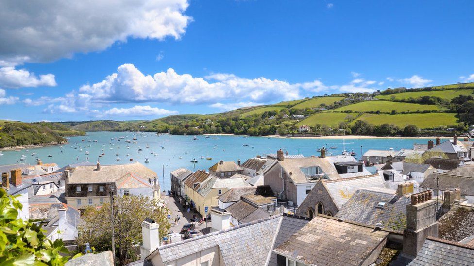 View over the rooftops of Salcombe