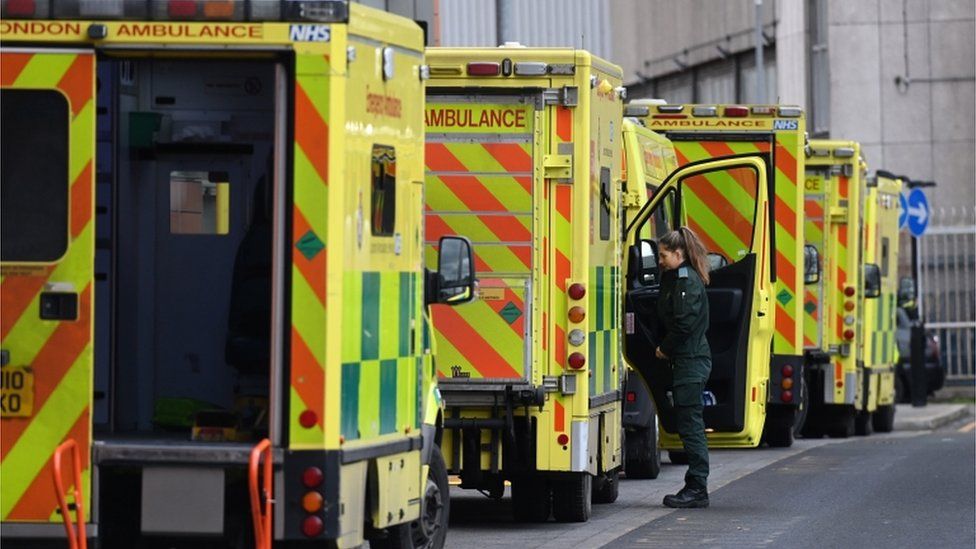 Ambulances outside the Royal London 14/1/21