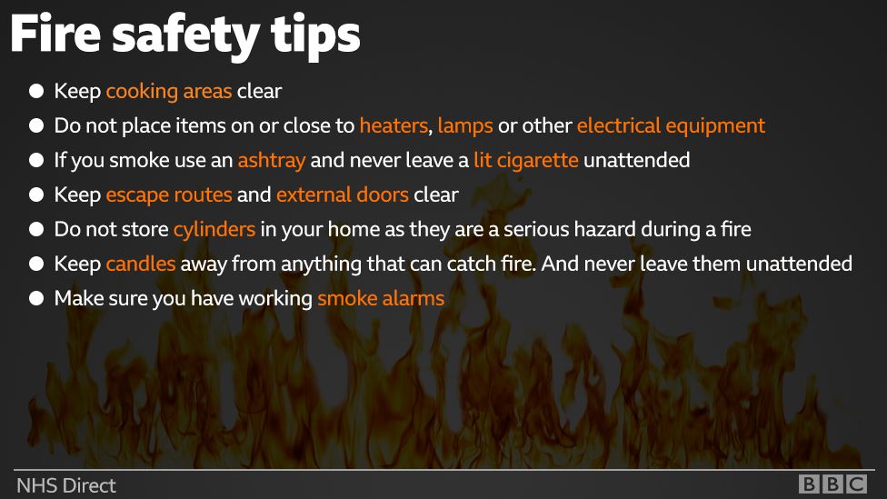A list of fire safety tips