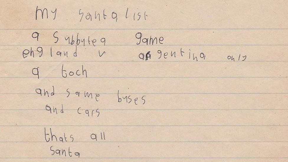 Paul Trench's letter to Santa