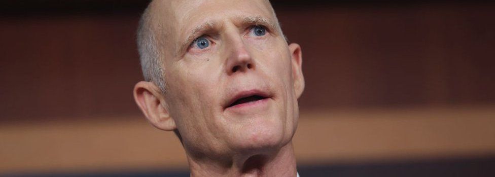 US Sen. Rick Scott speaks on the economy during a news conference at the US Capitol