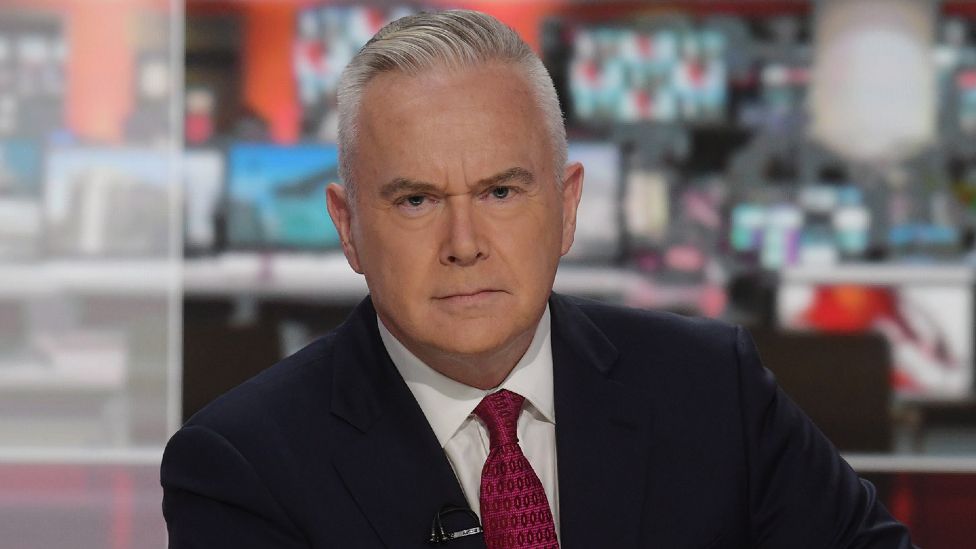 Huw Edwards presenting the Ten O'clock News in the newly revamped flagship Studio B in New Broadcasting House, London. The studio will be home to the BBC News at Six and Ten, elections and other special programmes