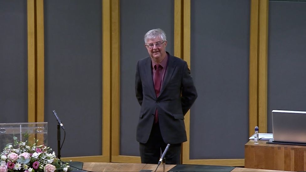 Mark Drakeford at his swearing in