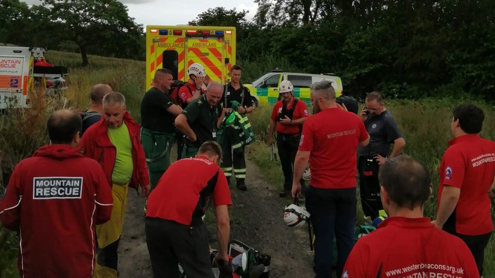 Boy survives 50ft fall at Brecon Beacons National Park - BBC News