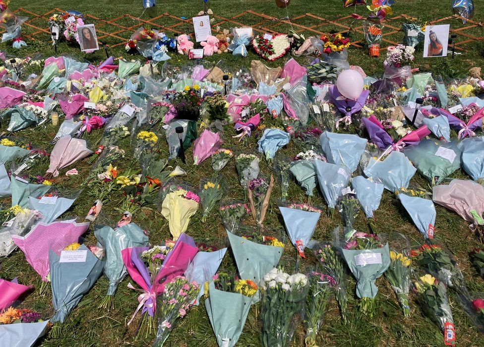 Flowers have been spread across King George's Park, Harryville, Ballymena