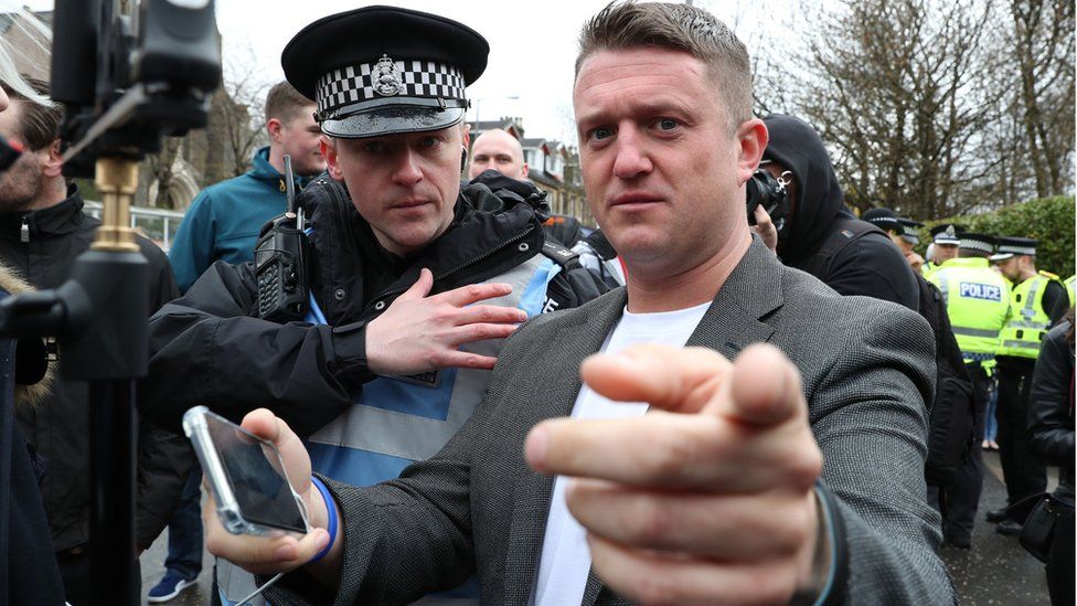 A picture of former English Defence League founder Tommy Robinson