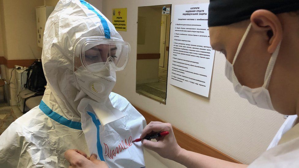 Protective equipment in a Perm hospital