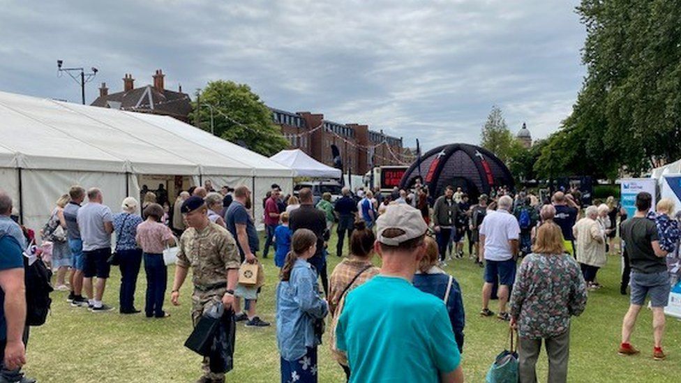 Crowds enjoyed military displays at Queen's Gardens, Hull