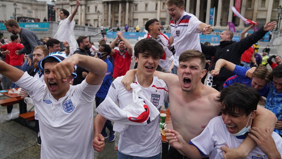 Elsewhere in the capital, fans enjoyed the game in Trafalgar Square's Fan Zone