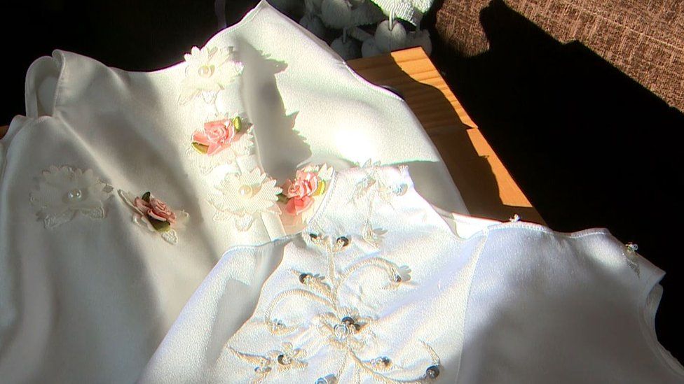 Wedding dresses turned into baby funeral clothes - BBC News