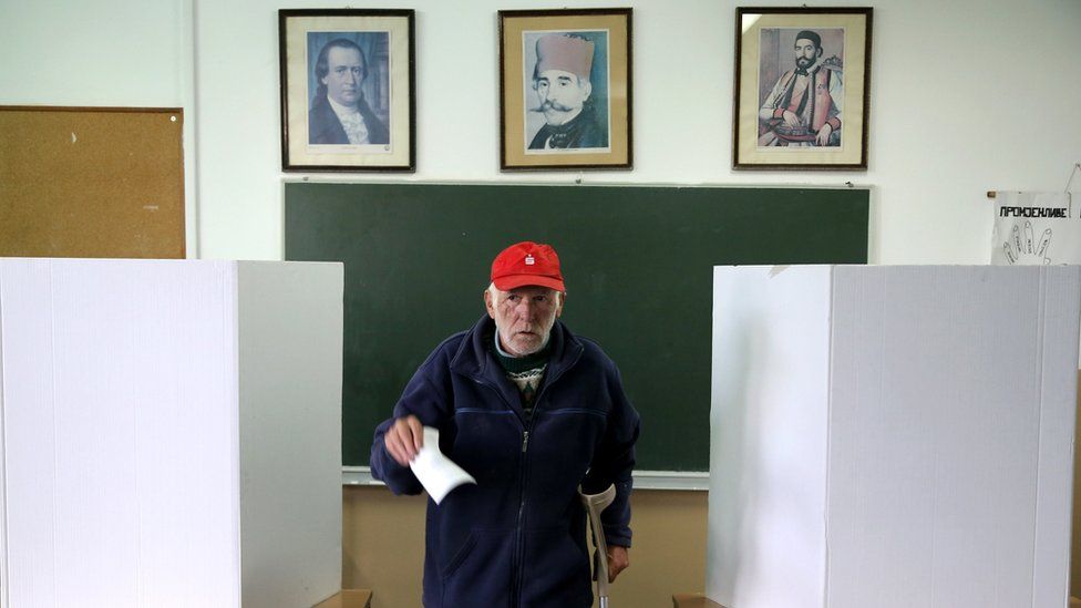 Man voting in Laktasi near Banja Luka - 25 September