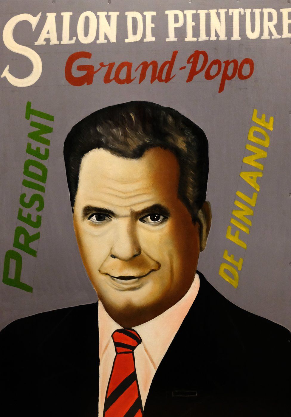 Painted portrait of Finnish President Sauli Niinisto