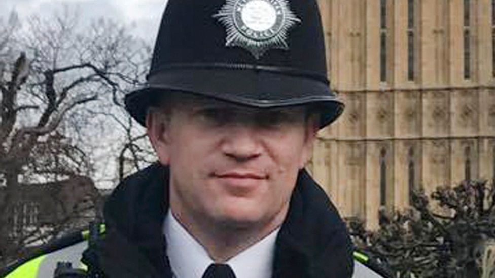 PC Keith Palmer outside Parliament