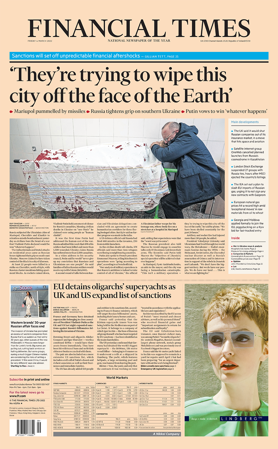 Financial Times front page 04/03/22