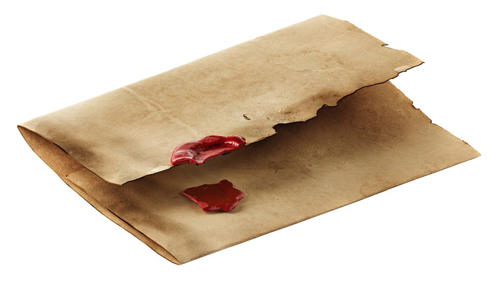 Broken seal on an envelope