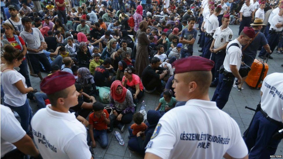 Migrants at Keleti station