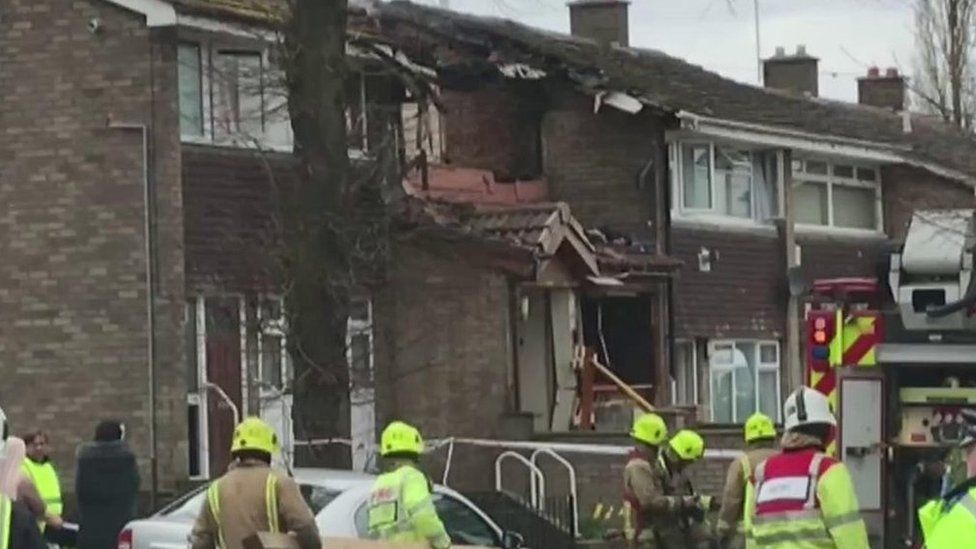 Footage shows an explosion in Dewsbury