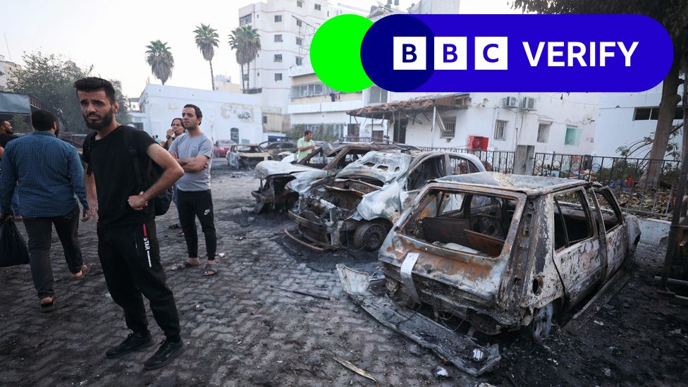 Damage at a hospital in Gaza