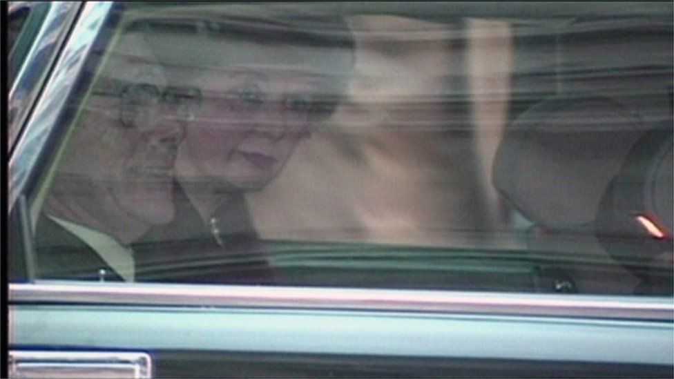 Margaret Thatcher leaves Downing Street in November 1990