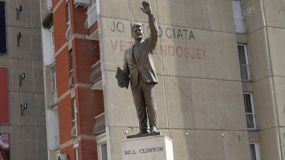 Bill Clinton statue in Pristina, the Kosovo capital
